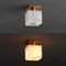 Jonathan Y Alessia 5" 1-Light Modern Contemporary Alabaster/Iron Cube LED Semi Flush Mount, White Marbling/Brass JYL1202A - alternate 9