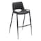 Homeroots Set of Two 30" Black Faux Leather And Steel Low Back Bar Height Bar Chairs 555667 - alternate 7