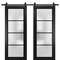 Sartodoors Sturdy Double Barn Door with Frosted Glass Planum 2132 Black 56x80 (2* 28x80) Solid Core PLANUM2132DB-BLK-56 x 80 (2* 28x80) - alternate 1