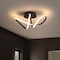 Jonathan Y Chantelle 19.5" 1-Light Modern Minimalist Aluminum Loop Integrated LED Semi Flush Mount, Black JYL1701B - alternate 11