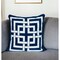 Homeroots 20" Blue and White Interlocking Cotton Throw Pillow 529287 - alternate 1