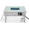 Leisuremod Walbrooke Outdoor Patio Aluminum Square Fire Pit Side Table with Lid and Fire Glass, White WW-27-GL - alternate 9
