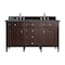 James Martin Vanities Brittany 60'' D Vanity, Burnished Mahogany w/ Parisien Bleu Silestone Top w/ Wireless Charger 650-V60D-BNM-FPBL - alternate 1