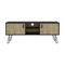 Homeroots 48" Beige and Black Cabinet Open And Enclosed Storage TV Stand 546401 - alternate 6