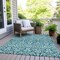 Homeroots 8' X 10' Teal Blue And Ivory Damask Washable Indoor Outdoor Area Rug 595196 - alternate 8