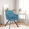 Homeroots Tufted Blue And Black Velvet and Metal Dining Arm Chair 521273 - alternate 5