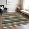 Homeroots 10' X 14' Brown Beige And Green Striped Washable Indoor Outdoor Area Rug 598889 - alternate 7