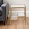 Homeroots 22" Brass And Clear Glass And Steel Square End Table With Two Shelves 544211 - alternate 1