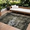 Homeroots 9' X 12' Charcoal And Black Abstract Washable Indoor Outdoor Area Rug 603165 - alternate 1