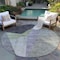 Homeroots 8' Sage Green And Charcoal Round Abstract Washable Indoor Outdoor Area Rug 582886 - alternate 7