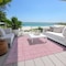 Homeroots 8' X 10' Pink And Ivory Geometric Washable Indoor Outdoor Area Rug 600849 - alternate 9