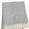 Homeroots 55" X 70" Gray White Herringbone Cotton Blend G Initial Throw Blanket with Tassels Embroidery 655530 - alternate 5