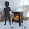 Edendirect 14.2 in. Freestanding Electric Fireplace with 3D Flame Effect in Black ZR-W1769P205859 - alternate 9