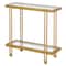 Homeroots 24" Brass And Clear Glass And Steel End Table With Shelf 544200 - alternate 8