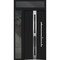 Vdomdoors Steel Door Deux 1755 Black Enamel Sidelight and Transom Window Stainless Inserts Single Modern Pain DEUX1755EXD-BLK-W36+16 x H80+16-Left-hand Inswing - alternate 6
