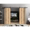 Sartodoors Sliding Double Barn Doors with Hardware, Planum 0011 Oak and Aluminum Strips, 13FT Rail Hangers Stu PLANUM0011DB-DUB-84 - alternate 1
