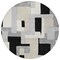 Homeroots 8' Black Ivory And Beige Round Geometric Washable Indoor Outdoor Area Rug 613195 - alternate 6
