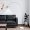 Leisuremod Arco Arched Floor Lamp 75.6in Height with White Round Marble Base and Metal Dome Lamp Shade, Silver ALWH-SL-13SL - alternate 10