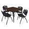 Regency Square Kahlo Breakroom Table W/ 4 M Stack Chairs, 48 in W, 48 in L, Neo Walnut TPL4848NWBK47BK - alternate 1