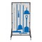 5S Supplies Housekeeping Shadow Board Broom Station V8, Gray / Blue, Kit + Stand HSB-V8-GRAY/BLUE-KIT-STAND - alternate 1