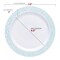 Smarty Had A Party 7.5" White with Turquoise Blue and Silver Mosaic Rim Round Plastic Salad Plates (120 Plates), 120PK 897TBS-CASE - alternate 11