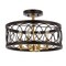 Jonathan Y Sylvain 15.5" Metal LED Semi-Flush Mount, Oil Rubbed Bronze/Brass Gold JYL9040B - alternate 11