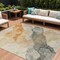Homeroots 8' X 10' Orange And Gray Abstract Washable Indoor Outdoor Area Rug 631842 - alternate 1