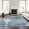 Homeroots 10' X 14' Teal Blue Navy Blue And Gray Abstract Washable Indoor Outdoor Area Rug 582967 - alternate 7