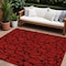 Homeroots 9' X 12' Red And Black Geometric Washable Indoor Outdoor Area Rug 599242 - alternate 1
