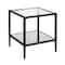 Homeroots 22" Black And Clear Glass And Steel Square Mirrored End Table With Shelf 544191 - alternate 7