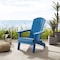 Homeroots 35" Blue Heavy Duty Plastic Adirondack Chair 530700 - alternate 7