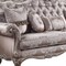 Homeroots 94" Dark Gray Imitation Silk Damask Sofa And Toss Pillows With Champagne Legs 491281 - alternate 5