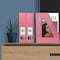 Acrimet Magazine File Holder Vertical Rack, Durable Plastic Desk Organizer, Solid Pink, 2PK 277.9 - alternate 6