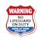 Signmission Warning No Lifeguard On Duty, 12 Inch X 12 Inch, Plastic Sign SHI-P-12-479 - alternate 1