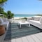 Homeroots 9' X 12' Teal Blue Sky Blue And Gray Striped Washable Indoor Outdoor Area Rug 577815 - alternate 9