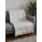 Homeroots 55" X 70" Gray Cotton Blend Woven Plush Throw Blanket with Fringe 632922 - alternate 4