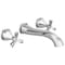 Delta Stryke Two Handle Wall Mount Bathroom Faucet Trim, 9.34 in, Lumicoat Chrome T35766LF-PR-WL - alternate 1