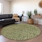 Homeroots 8' Olive Green And Light Green Round Abstract Washable Indoor Outdoor Area Rug 598988 - alternate 7