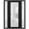 Vdomdoors Front Exterior Prehung FiberGlass Door Frosted Glass / Manux 8102 Matte Black / 2 Sidelight Exterio MANUX8102EXD-BLK-W16+36+16 x H80-RH - alternate 1