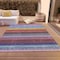 Homeroots 9' X 12' Lavender Blush And Blue Striped Washable Indoor Outdoor Area Rug 614813 - alternate 9