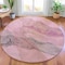Homeroots 8' Blush And Gray Round Abstract Washable Indoor Outdoor Area Rug 631829 - alternate 6