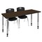 Regency Kee Adjustable Classroom Table W/ 2 Andy Stack Chairs, 72 in W, 30 in L, Neo Walnut MT7230NWAPGY40BK - alternate 1