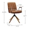 Homeroots 23" Brown Faux Leather Swivel Arm Chair 526382 - alternate 6