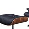 Homeroots 28" Black and Rosewood Tufted Genuine Leather Lounge Chair With Ottoman 636337 - alternate 8