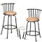 Homeroots Set of Two Brown and Black Faux Leather and Iron Low Back Adjustable Height Swivel Bar Chairs 610395 - alternate 8