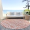 Homeroots 8' Coral And Ivory Round Southwestern Washable Indoor Outdoor Area Rug 594162 - alternate 7