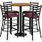 Flash Furniture Round Natrl Bar Tble, Rnd Base w/Burg Seats, 30", Laminate Top, Wood Grain RSRB1027-GG - alternate 1