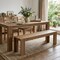 Homeroots 58" Natural Distressed Solid Wood Dining Bench 524065 - alternate 11