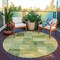 Homeroots 8' Artichoke Green Round Geometric Washable Indoor Outdoor Area Rug 608258 - alternate 9