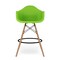 Homeroots 28" Green And Brown Heavy Duty Plastic And Solid Wood Low Back Counter Height Bar Chair 520678 - alternate 8